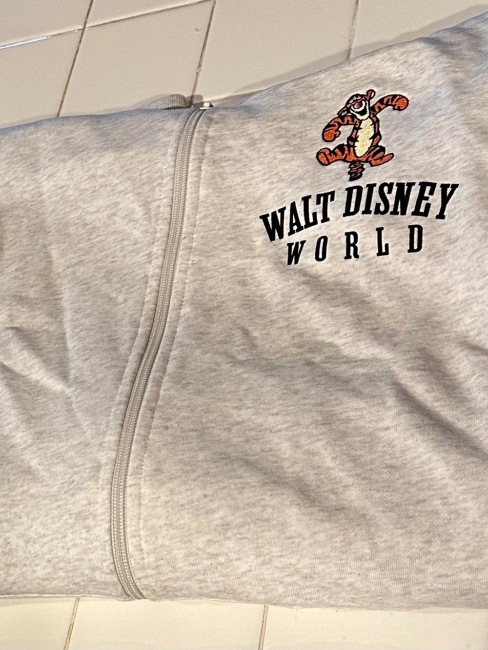 Disney Walt Disney World Light Gray Tigger Zip-Up Hoodie
